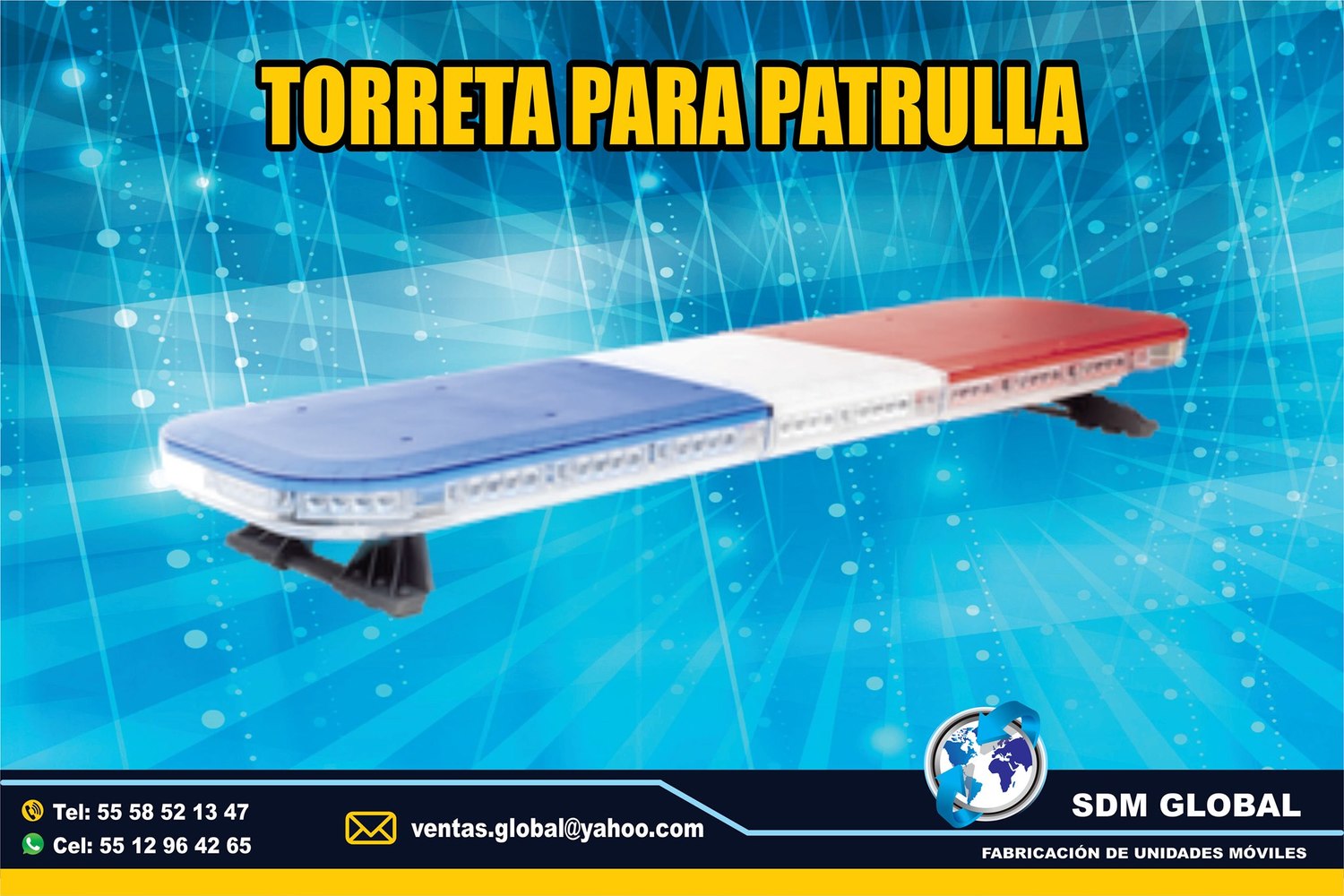 <span style="font-weight: bold;">Venta de Barra o Torreta para patrullas color rojo azul  Epcom</span>