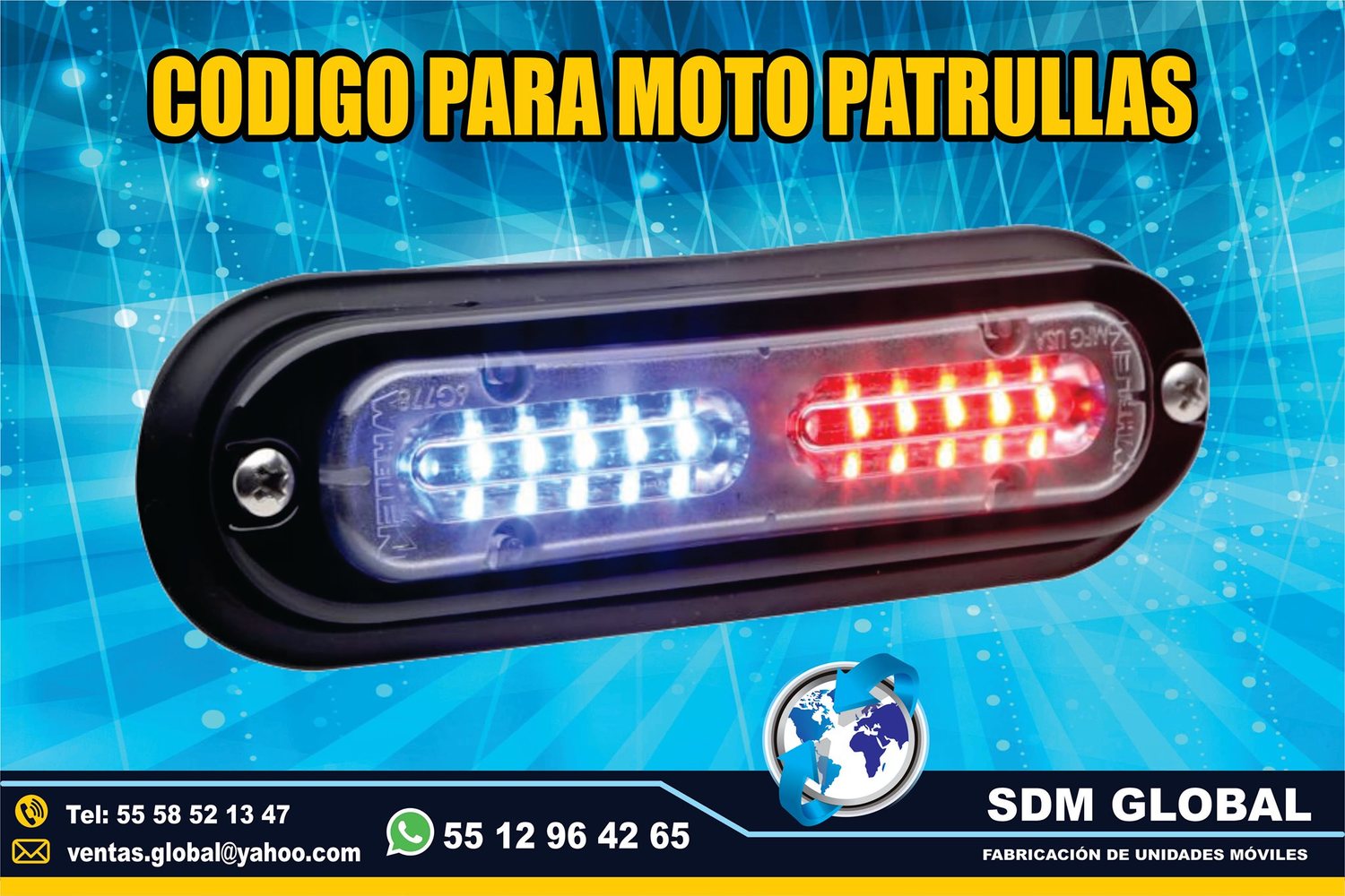 <span style="font-weight: bold;">Venta de Codigos Estrobos y Luces para patrullas rojo azul</span><br>