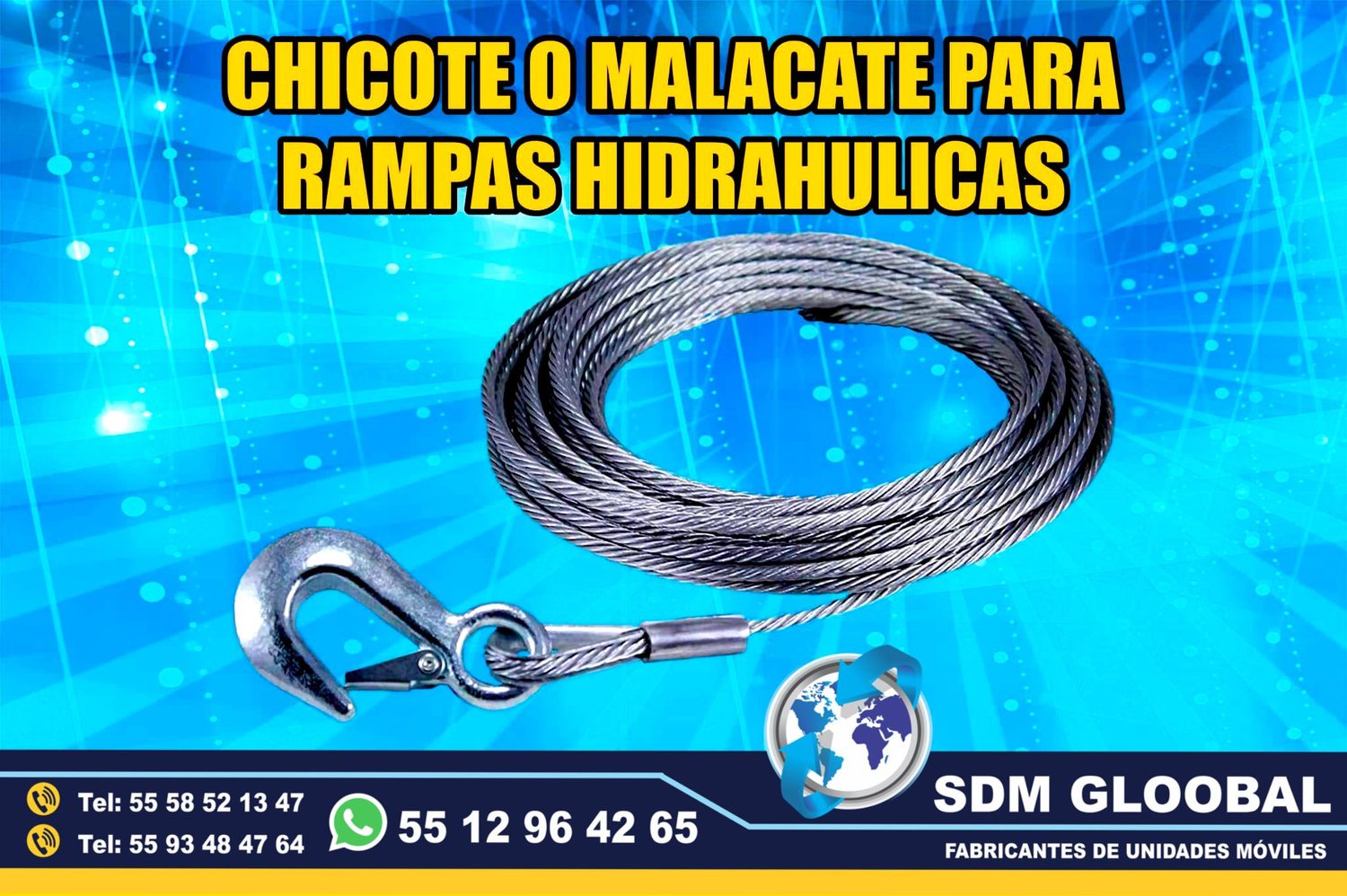 <span style="font-weight: bold;">Venta de Cable para winch para Rampas Hidraulicas</span><br>