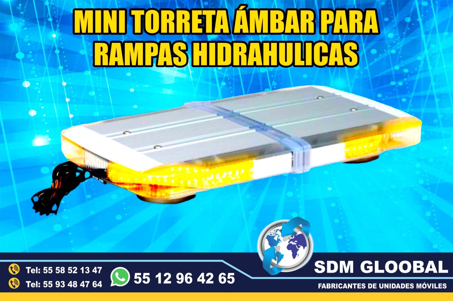 <span style="font-weight: bold;">Venta de Mini Torreta color ambar auxiliar para Rampas Hidraulicas</span><br>