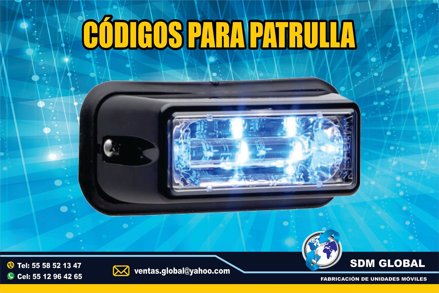<span style="font-weight: bold;">Venta de Codigos Estrobos y Luces para patrullas azul</span><br>
