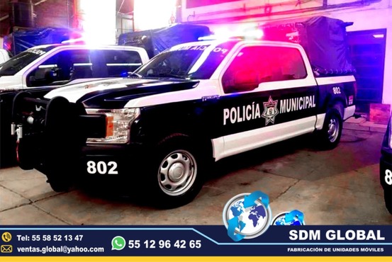 Conversion y Equipamiento de Patrullas nuevas equipadas, Fabricacion y venta de unidades moviles para seguridad publica, privada, rescate, salvamento. SDM Global Mexico somos una empresa líder en el Equipamiento de Patrullas asi como de unidades moviles de rescate, salvamento, proximidad, primer respodiente, equipo tactito, anti motin, fuerzas especiales, semi remolques con personal altamente capasitado para su fabricacion, Roll bar, Tumbaburros, Burrera, Banca central, Defensa trasera, Lona, Rotulacion, Pintura, Torreta de leds, sirena, bocina, codigos, estrobos, luces, etc. somos fabricantes.El término auto o moto Patrulla es utilizado para Patrullar un área concreta asignada. ​ Su función primaria es servir de apoyo a los oficiales de Policía en sus tareas diarias como rondines y traslado de delincuentes. somos fabricantes de unidades moviles especiales.Somos una Empresa Mexicana líder en el Mercado con años de experiencia, especialistas en el Equipamiento de Patrullas Equipadas Cajas y Remolques Unidades Moviles Especiales de Seguridad, Rescate, Salvamento, Salud, Comunicacion, Higine, etc.,Somos fabribricantes directos, distribuidores en todo Mexico, comunicate y te atenderemos personalmente.