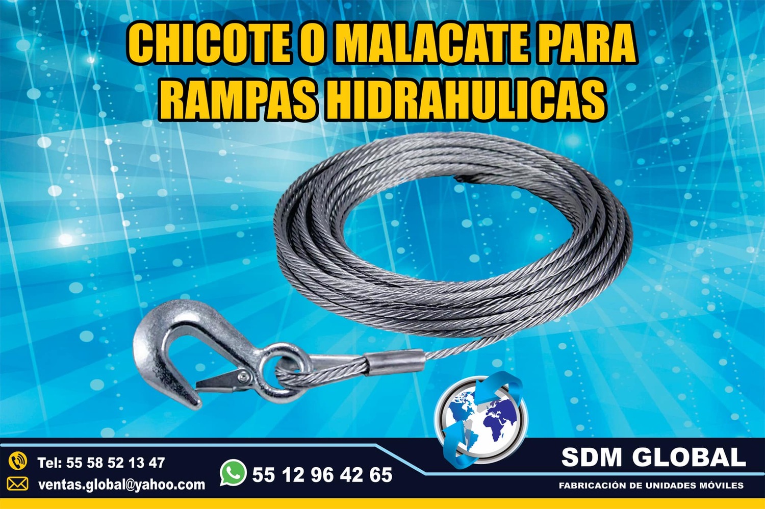 <span style="font-weight: bold;">Venta de Cable para winch para Rampas Hidraulicas</span><br>