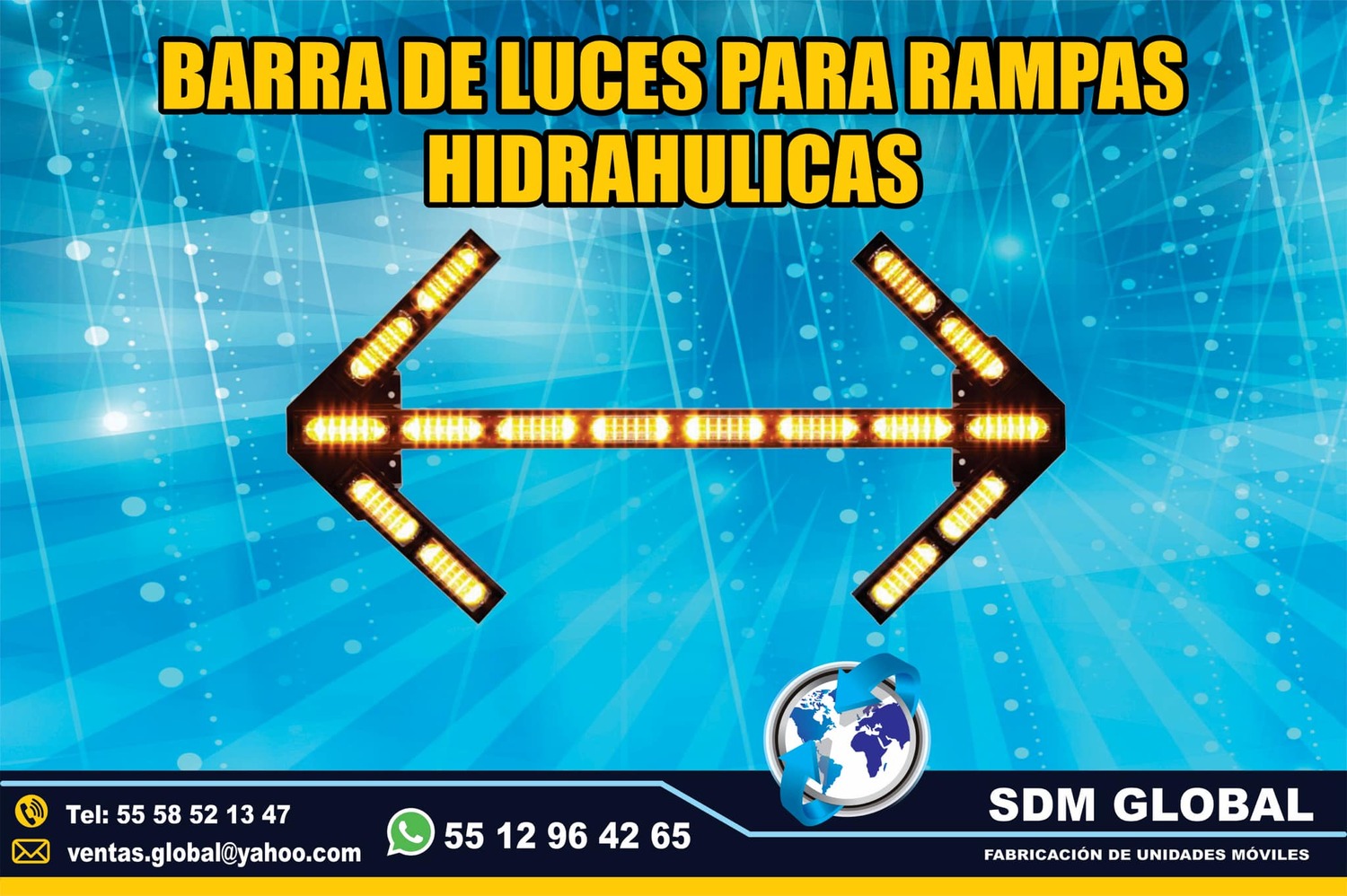 <span style="font-weight: bold;">Venta de Barra de leds color ambar para Rampas Hidraulicas</span><br>