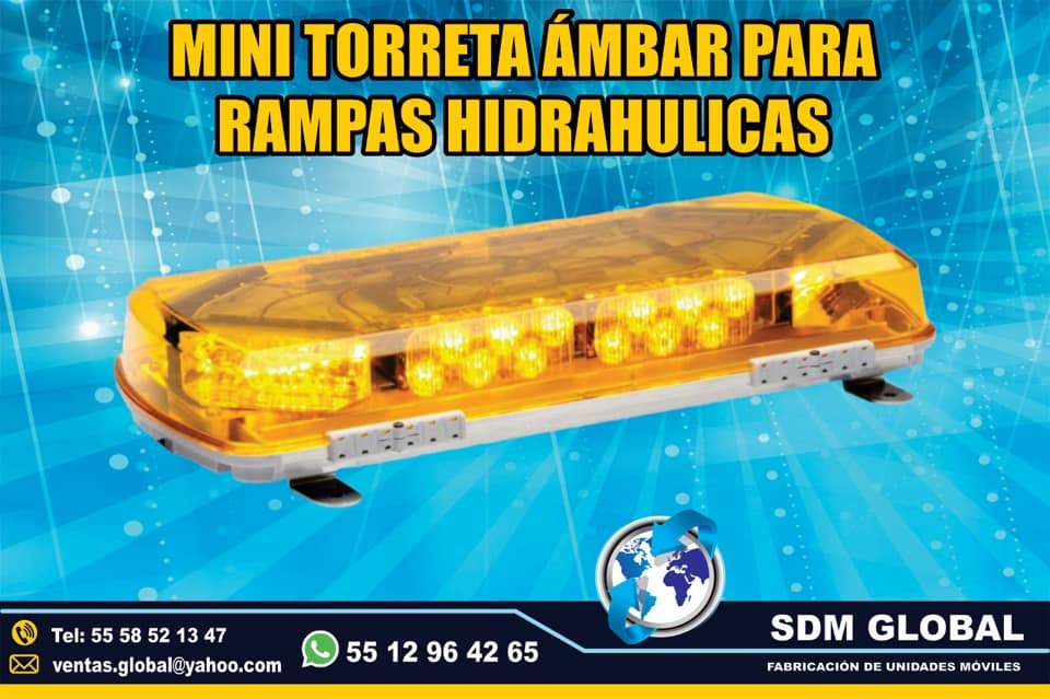 <span style="font-weight: bold;">Venta de Mini Torreta color ambar auxiliar para Rampas Hidraulicas</span><br>
