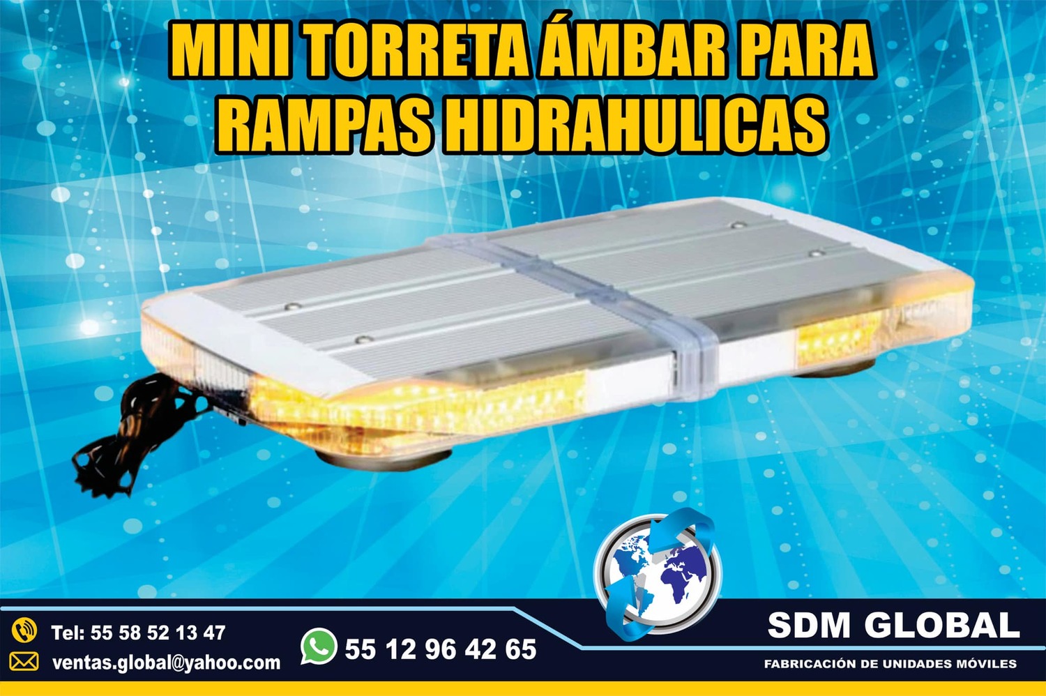 <span style="font-weight: bold;">Venta de Mini Torreta color ambar auxiliar para Rampas Hidraulicas</span><br>